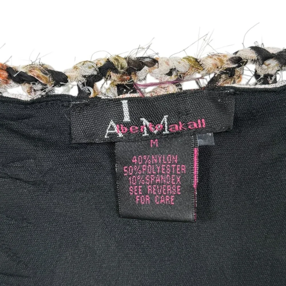 Vintage Alberto Makali Dress Medium Brown Zebra Leopard Nylon Blend Boho - Picture 3 of 8